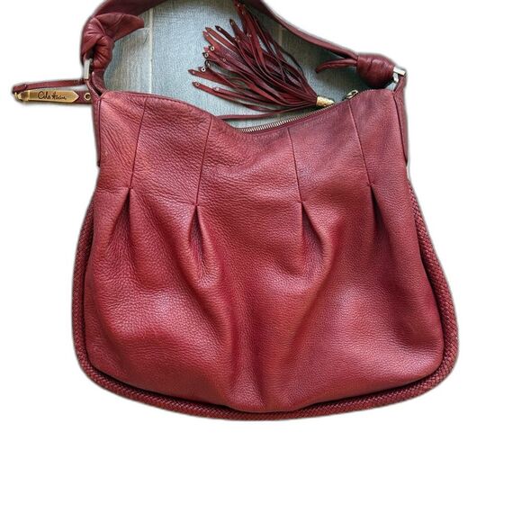 Cole Haan Red Leather Shoulder Bag Hobo - Picture 3 of 13